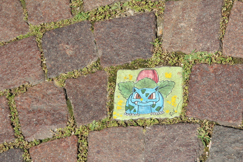 footpath, wall - building feature, wall, outdoors, stone, plant, no people, message, paving stone, 5K, ground, bardolino, drawing - art product, day, pokemon