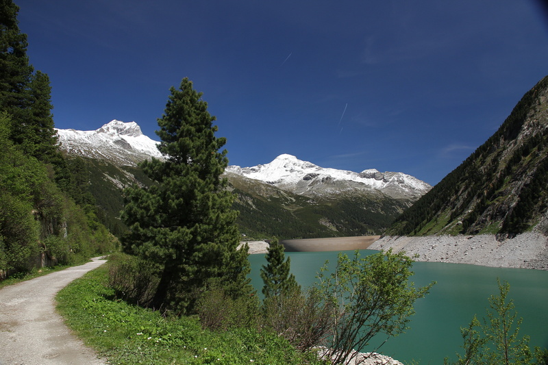 scenics - nature, energy generation, zillertaler alpen, idyllic, water power, plant, crystal clear, mountains, hike, tranquil scene, blue, scenic, drinking water