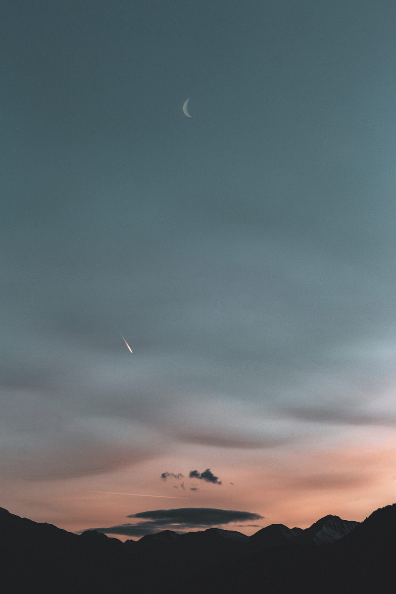 night, yellow, cloud, moonlight, summer, nature, cloud - Sky, beauty In Nature, flying, zillertal alp, blue, italy, weather, orange Color, 5K, no People