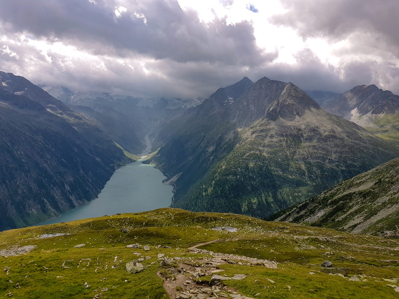 austria, mountain range, idyllic, hiking, lake, green, water, tranquil scene, mountains, blue, nature, outdoors, no people, europe, day, clouds, alps, germany