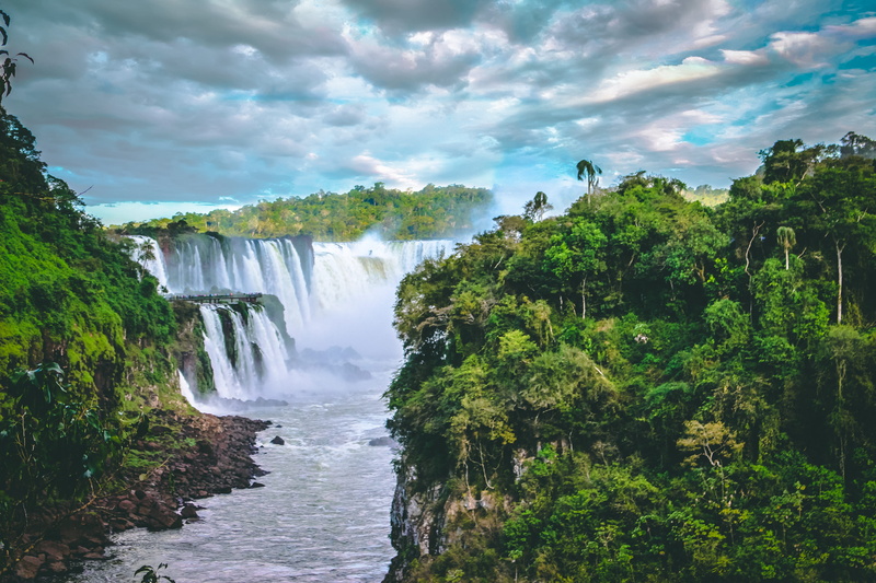 flowing, nature, environment, no people, parque nacional iguazú, land, 4K, waterfall, day, sky, scenics - nature, beauty in nature, argentina, growth