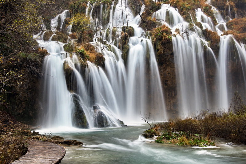 nikon, Autumn, 4K, beauty In Nature, Croatia, scenics, photo, Blue, Park  Lake, outdoors, waterfall, freshness, Long  exposure, waterfalls, water, tree