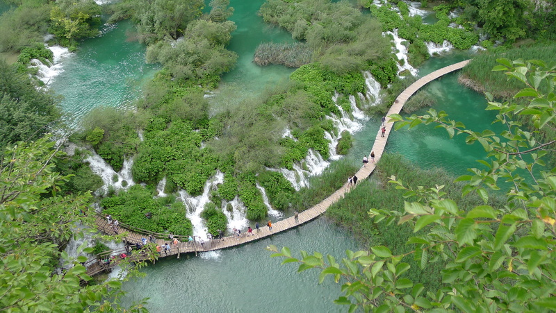 drone view, forest, travel, day, lake, growth, path, no people, vegetation, tranquility, top, outdoors, plitvička jezera, near, trees, river, built structure