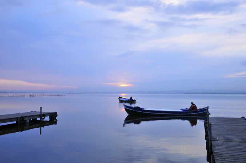 tranquility, transportation, mode of transportation, landscapes, mediterranean, reflection, horizon, horizon over water, sky, valencia, tranquil scene
