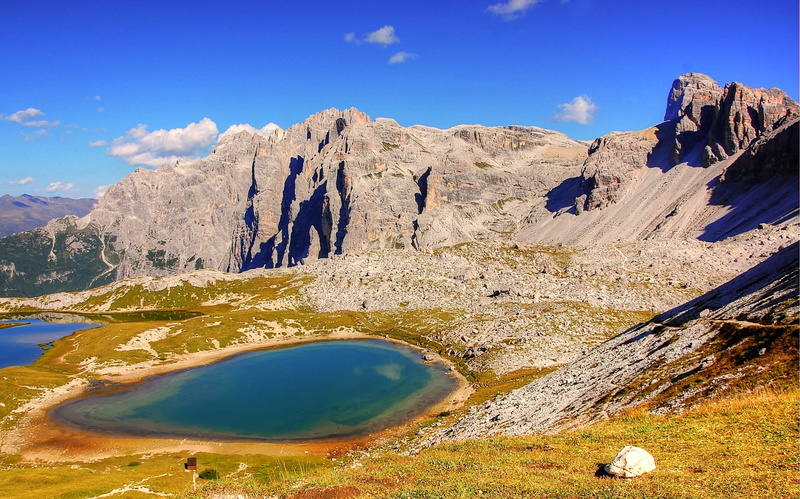 rise, hike, blue sky, rock wall, environment, vision, lavaredo, idyllic, tranquility, clouds, mountaineering, mood, view, beauty in nature, land, rock - object