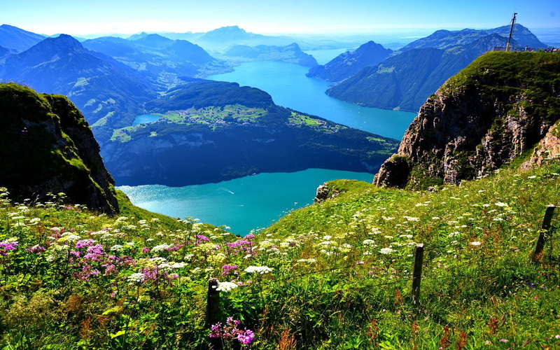 spring, mountain, schwyz, canton, village, stoos, meters, near, altitude, 1080P, alpine, swiss, landscape, fronalpstock