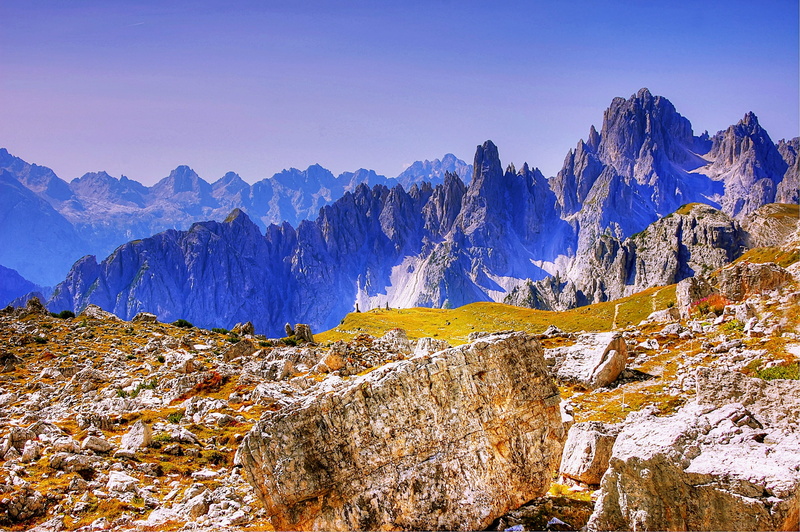 hiking, landscape, summer, cadini, non-urban scene, italy, tranquil scene, coniferous tree, beauty in nature, mountain range, outlook, alpine, mountains