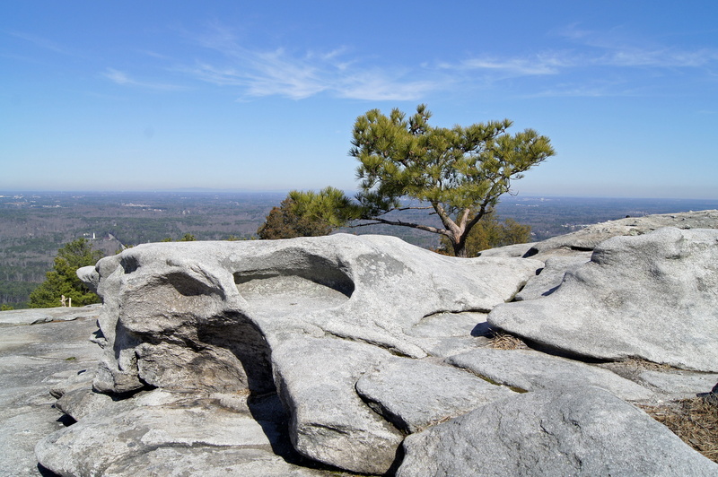rock formation, remote, tranquil scene, mountain, lava stone, no people, rock - object, usa, water, stone, plant, solid, stone-mountain national park, eroded