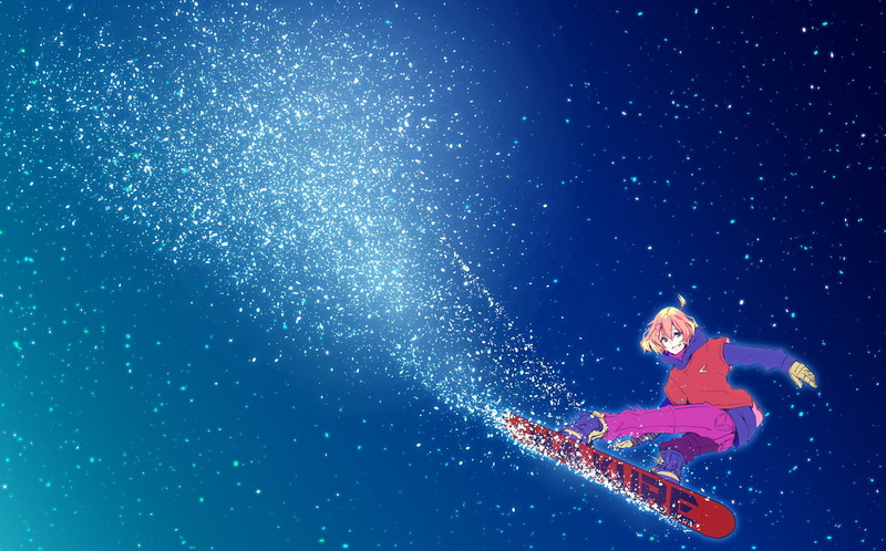 leisure activity, blue, snow, nature, powder snow, clothing, snowboarding, men, 1080P, skill, extreme sports, low angle view, anime girls, winter sport