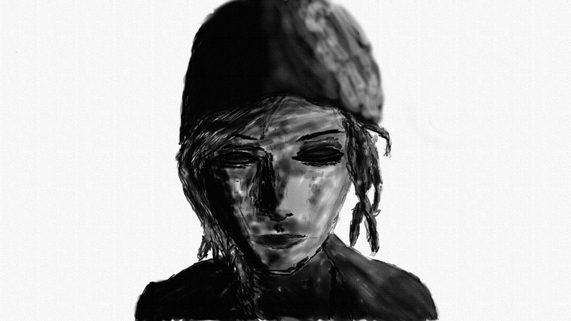 human face, dark, lifestyles, headshot, front view, copy space, hairstyle, Life Is Strange, young adult, Chloe Price, looking at camera, portrait, studio shot