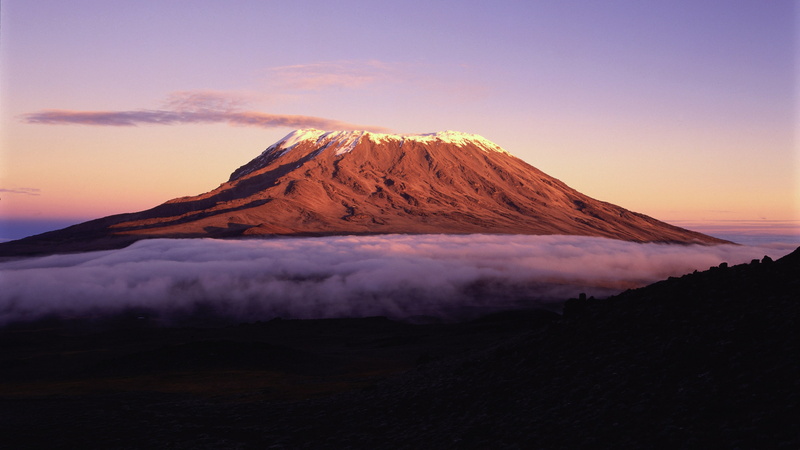 mountains, 5k, 4K, Kilimanjaro, Africa, clouds, sky, 4k