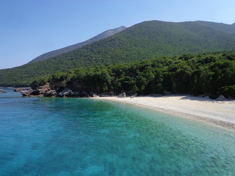 scenics - nature, tranquil scene, tree, no people, mountain, sea, beauty in nature, waterfront, holiday, plant, land, turquoise colored, water, idyllic