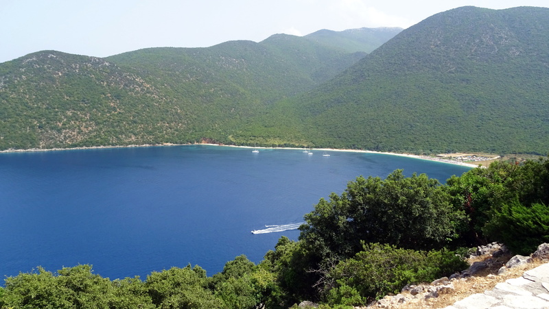forest, landscape, day, island, pine woodland, tranquil scene, boat, mountain range, environment, non-urban scene, cephalonia, 5K, antisamos, pine tree