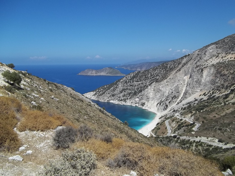 europe, vacations, mountain range, travel Locations, clear sky, mediterranean Countries, Sea, scenics - nature, kefalonia, sky, coastline, sand, Greece