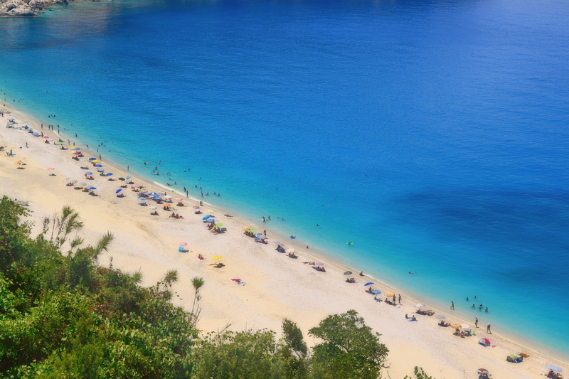 beauty in nature, coastline, bay, plant, incidental people, azure, high angle view, sea, outdoors, day, cephalonia, kefalonia, beach, scenics - nature