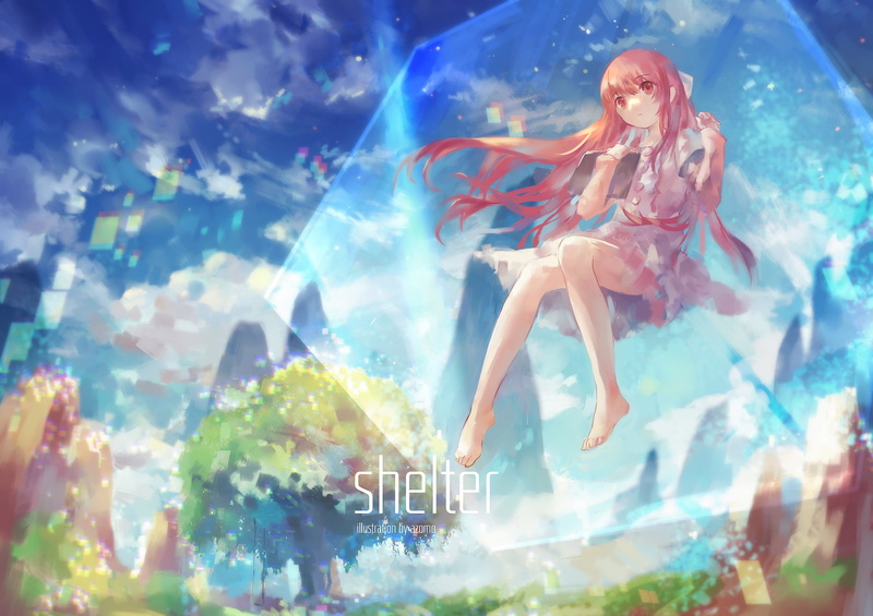 beautiful woman, Rin (Shelter), underwater, swimming, marine, sea, nature, young adult, low angle view, sitting, Shelter, animal wildlife, outdoors, fish