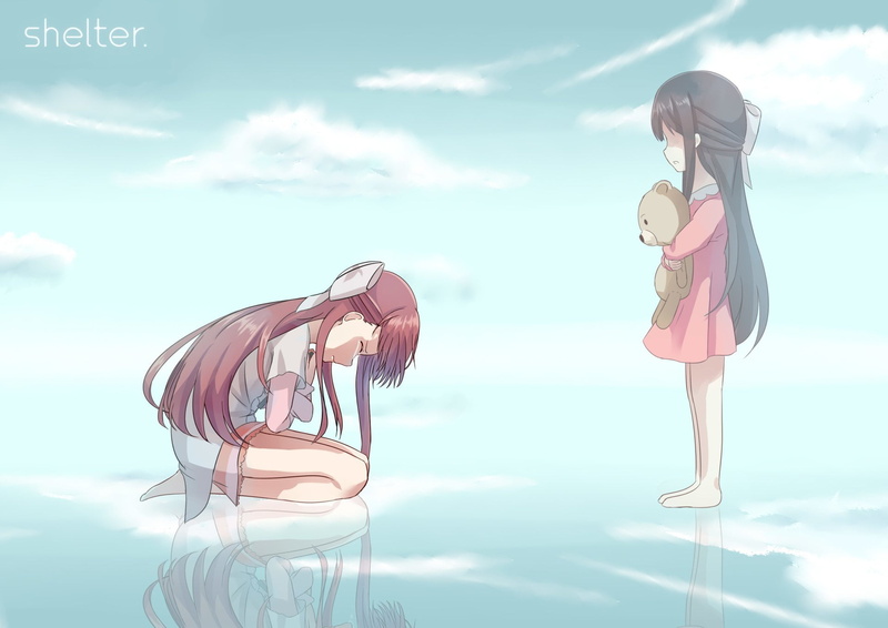 hairstyle, women, Anime, sunlight, one person, Rin (Shelter), day, sky, child, side view, standing, beauty in nature, lifestyles, fashion, cloud - sky