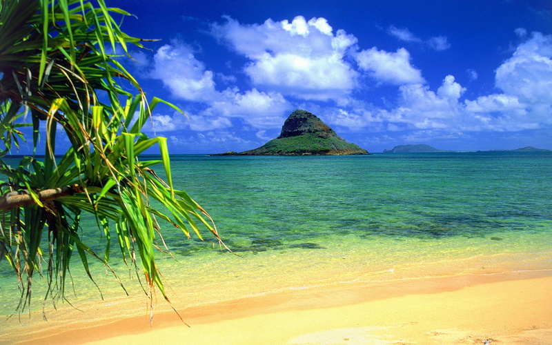 turquoise colored, beauty in nature, chinaman, backgrounds, plant, no people, oahu, desktop, sand, hawaii, tranquil scene, outdoors, sea, hat, cloud - sky