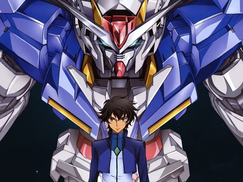young women, high angle view, 480P, purple, real people, standing, leisure activity, anime, day, Mobile Suit Gundam 00, human face, young adult, multi colored