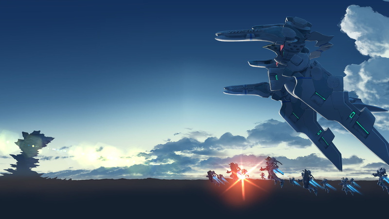 muv, mech, cartoon/comic, anime, luv, hd, 1080P, sunset