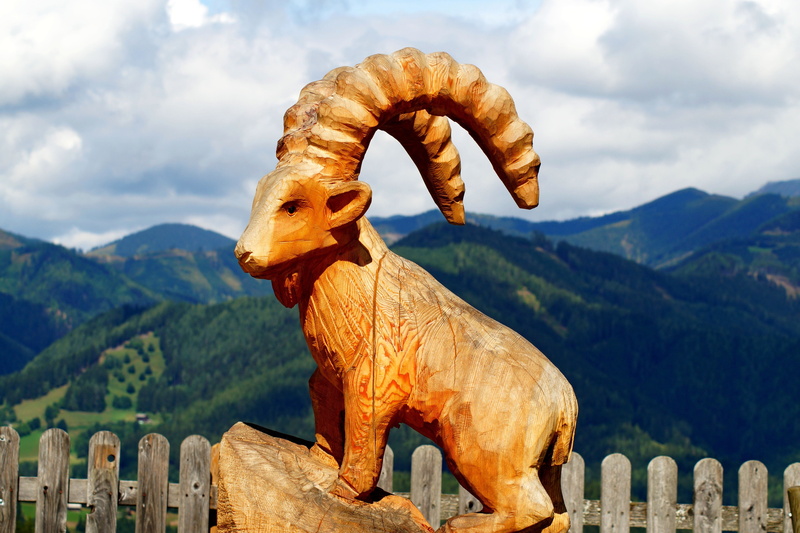 5K, statue, carving, goat, day, travel destinations, beauty in nature, europe, focus on foreground, symbol character, mountain, outdoors, arts crafts