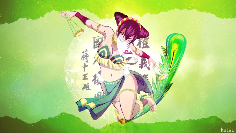 1080P, women, Fairy Tail, green background, indoors, watercolor painting, Anime, water, green color, people, colored background, flower, plant, creativity