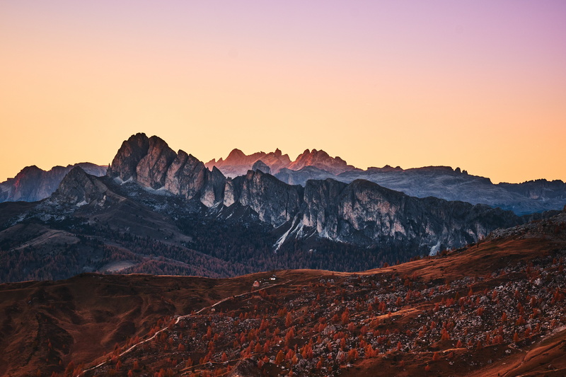 outdoors, morning, sunset, yellow, scenics, tranquility, idyllic, tranquil scene, autumn, forest, black, journey, land, european Alps, sunlight, hiking