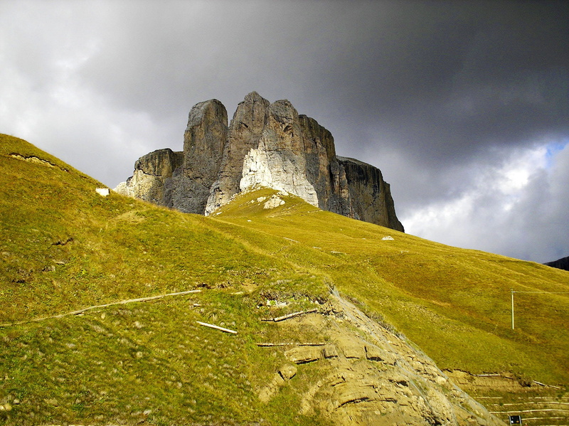 mountain peak, overcast, no people, land, alpine, giau pass, 1080P, mountain, rock - object, scenics - nature, travel, sky, idyllic, landscape, travel destinations