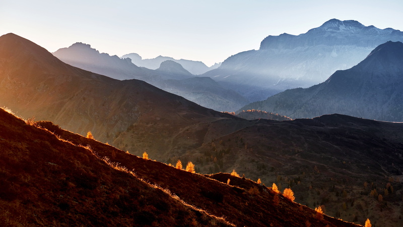 Italy, 4K, Sunset, 4K, Mountain pass, Fall, Giau Pass