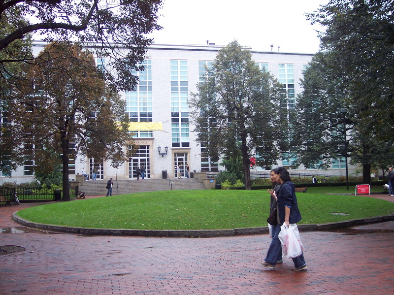 tree, park, standing, Northeastern, plant, architecture, college, built structure, lifestyles, 2K, University, rear view, campus, casual clothing, building exterior