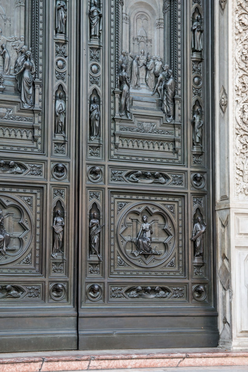 ornate, religion, cattedrale di santa maria del fiore, pattern, city, door, carving - craft product, cathedral, carving, representation, building exterior