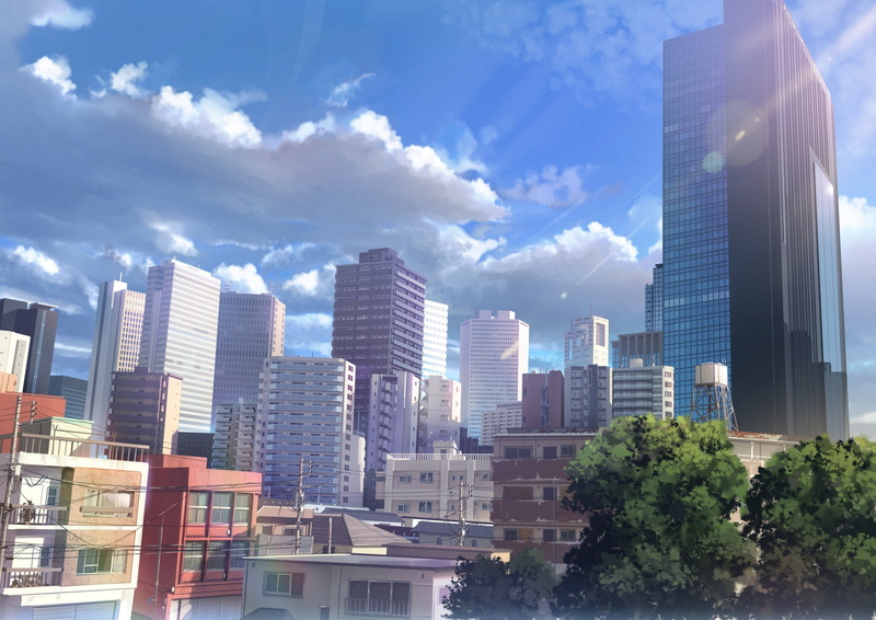 Anime art, 2000x1414 px, nature, japan, Cityscape, x, art, anime, 1080P, hd, px, sunsets