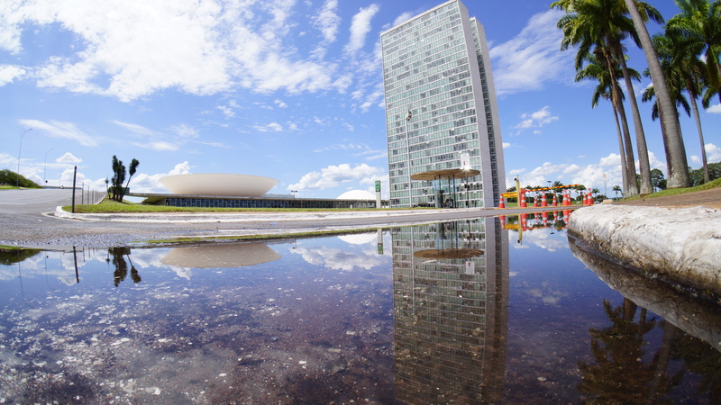 incidental people, waterfront, palm tree, tree, water reflection, modern, power, Congress, sky, water, travel Locations, tropical climate, built structure