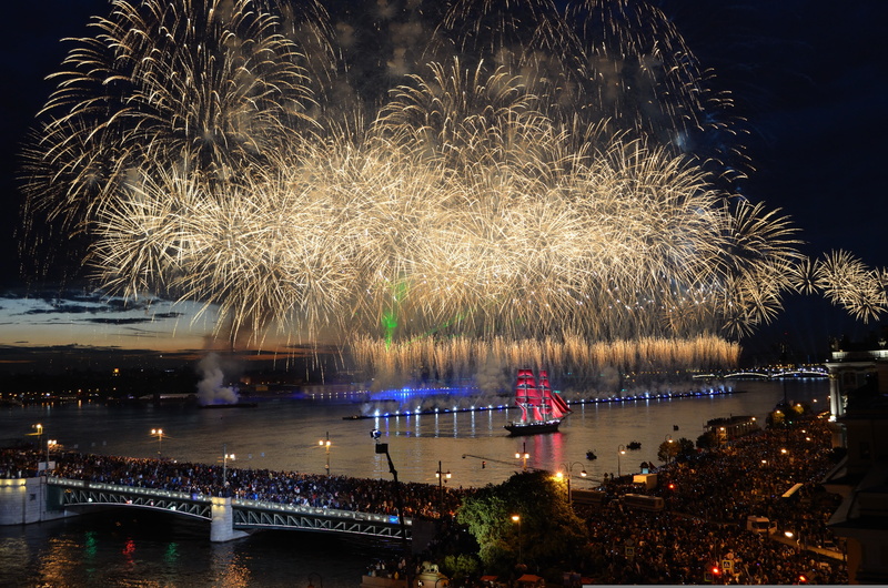 water, motion, architecture, Scarlet sails, outdoors, no people, event, bridge, sparks, Saint Petersburg, ShennikovSV, bridge - man made structure, connection