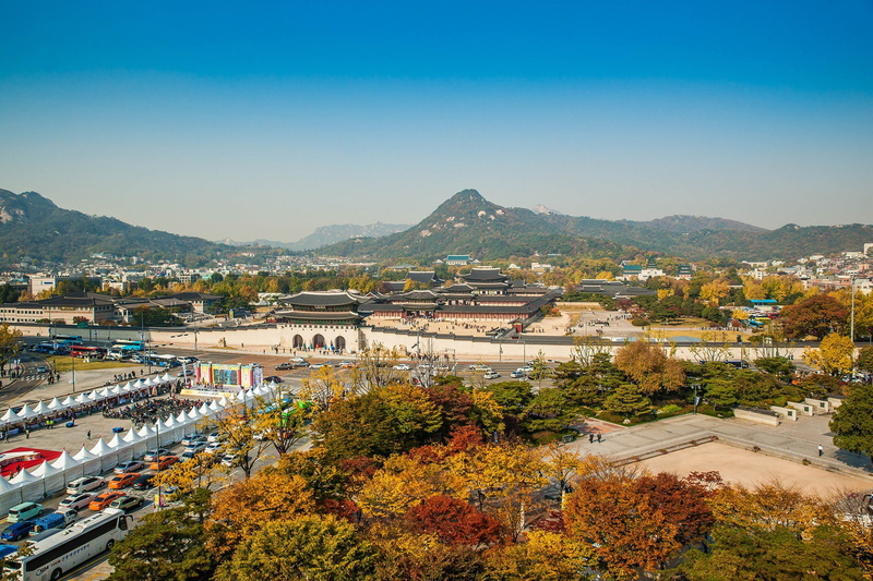 dynasty, 1080P, joseon, city, view, korea, gyung bok goong, daytime, top, royal, palace