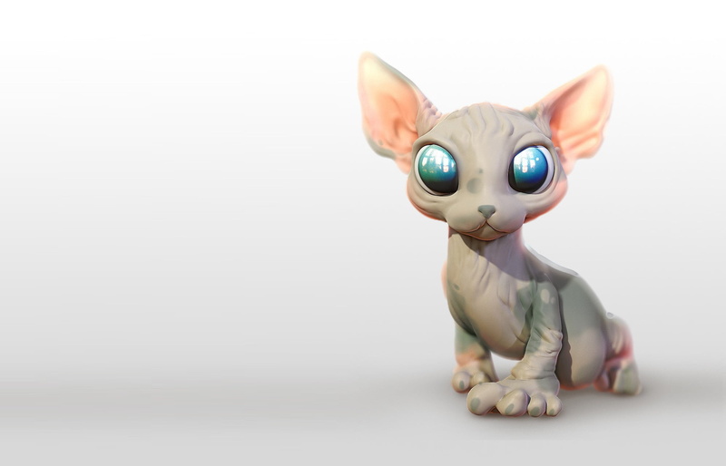 phan thanh truc, Sphinx, art, baby, cat, 1080P, Sphynx