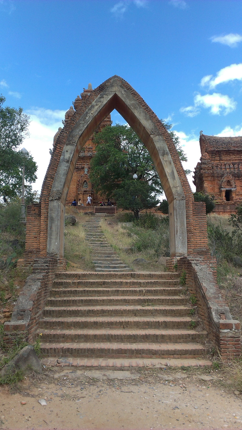 Indigo, building exterior, the past, po, cham towers, history, panduranga, garai, Po Klong Garai, indigo temple, cloud - sky, sky, staircase, nature, ancient civilization
