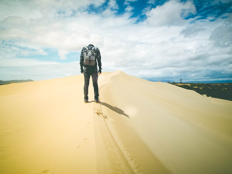 full length, scenics - nature, rear view, land, men, lifestyles, cloud - sky, beauty in nature, lonely, sky, landscape, tranquil scene, 1080P, man, phan rang–tháp chàm