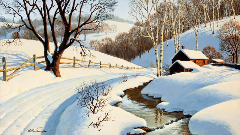 outdoors, snow, white color, landscape, no people, frozen, snowfield, nature, field, architecture, winter, plant, day, painting, snowcapped mountain, tranquil scene