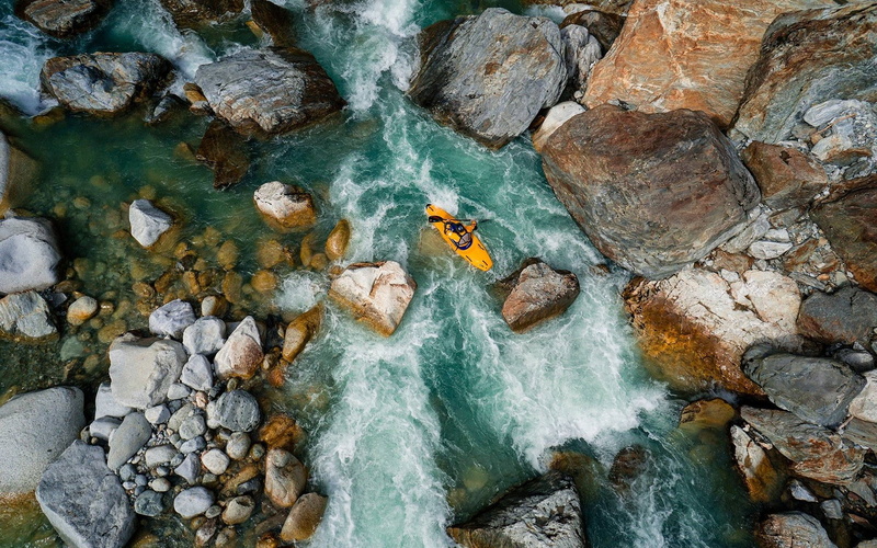 rock, nature, rocks, river, sport, water, stone, rafting, 1080P, stones, canoes, sports