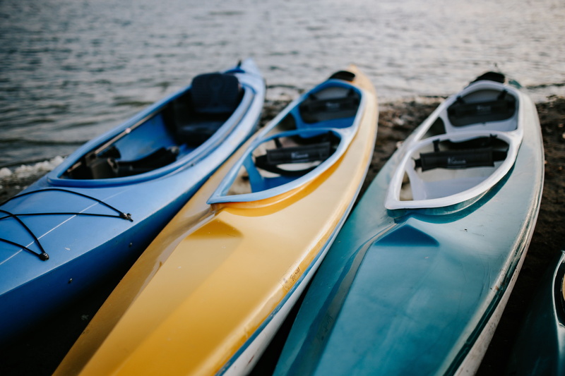 by the lake, nautical Vessel, nature, no People, lake, 5K, recreational Pursuit, water, moored, summer, group of objects, absence, wooden, day, in a row