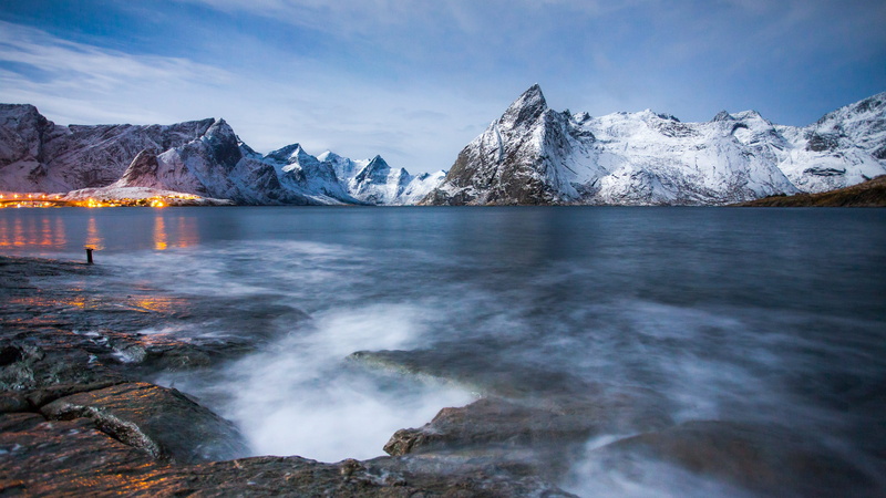 wild, lofoten, non-urban scene, 2K, arctic, nordland, sea, seascape, no people, scenics - nature, mountain range, mountain, sky, moskenes, water, winter
