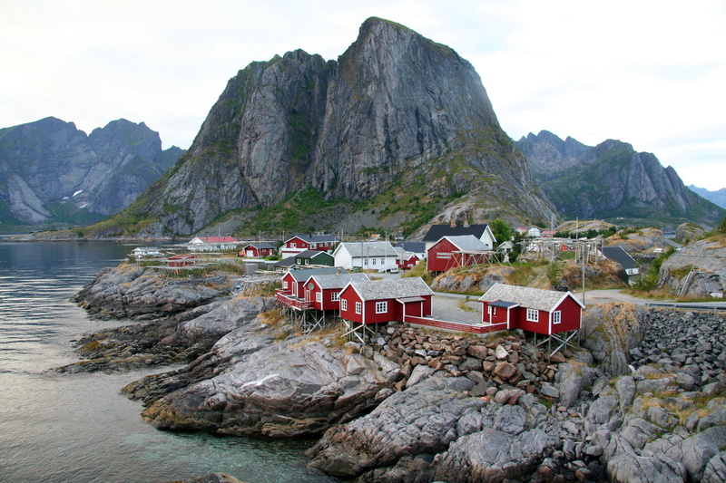 home, Norway, mountain, Moskenes, rocks, Bay, stones, 1080P, the sky