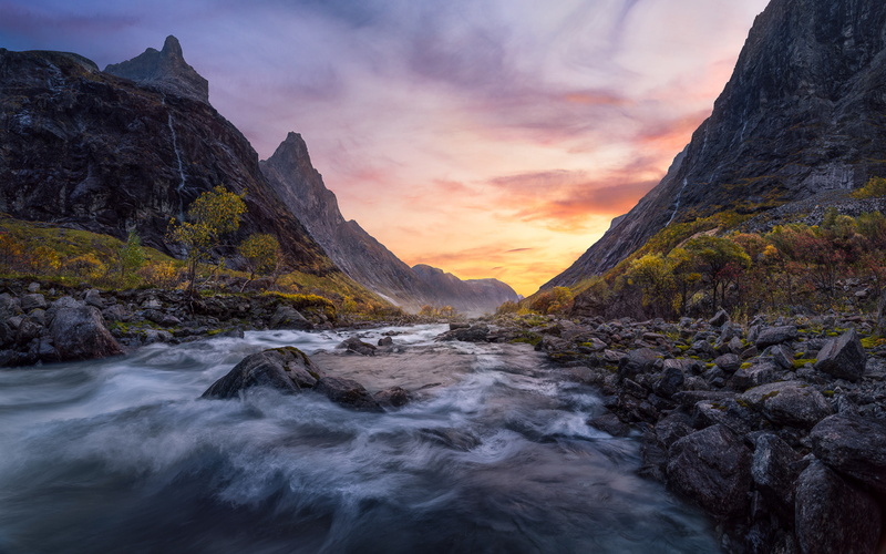 android, phone, among, romsdalen, mountains, giant, desktop, 4K, norway, two, sunrise