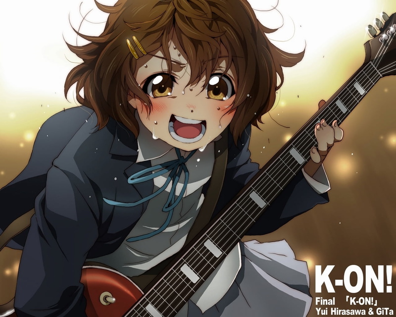 front view, sweat, art, musical equipment, playing, musical Instrument String, illustration, one person, guitar, event, music, men, sound, stage