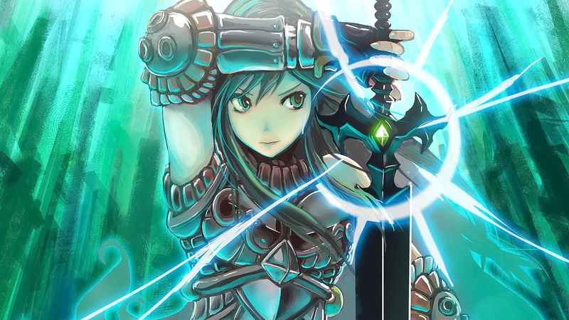art and craft, anime, long hair, looking away, no people, close-up, 1080P, gauntlets, robot, portrait, mirror, sword, creativity, indoors, science, metal