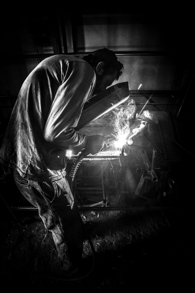 iron - metal, metal, photo, labor, welding, motion, obscured face, security, one Person, worker, heat - temperature, sb, blurred motion, black And White