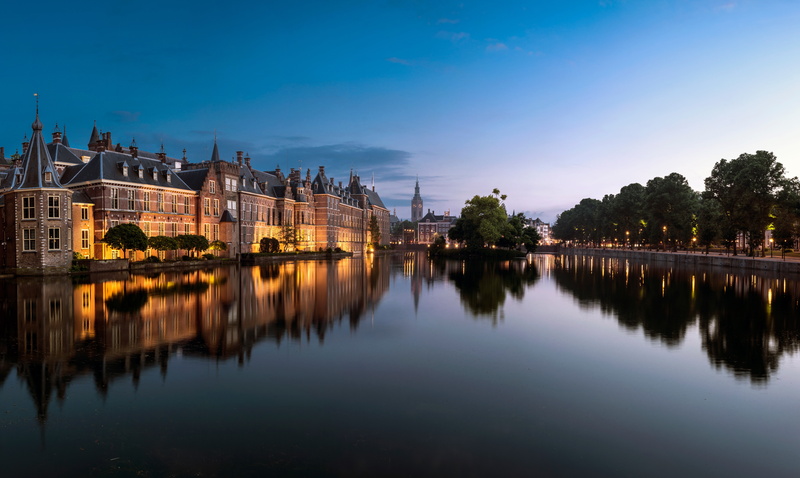 The Hague, 8K, Lake Hofvijver, Netherlands, Binnenhof, reflection, trees, lake, Hofvijver, building, pond