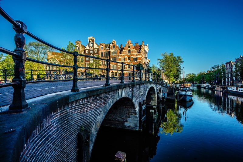 channel, 1080P, Netherlands, Amsterdam, home, bridge, building