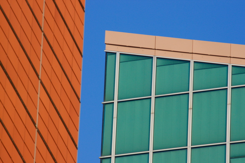 glass - Material, industry, colorful, container, urban Scene, office Building, full frame, outdoors, sky, wall - building feature, modern, highrise, low angle view